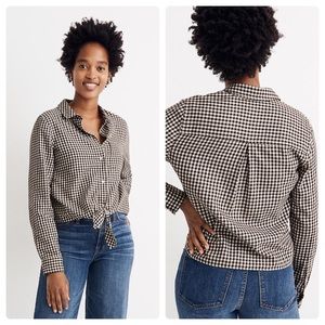 NWT Madewell Flannel Tie front shirt gingham check